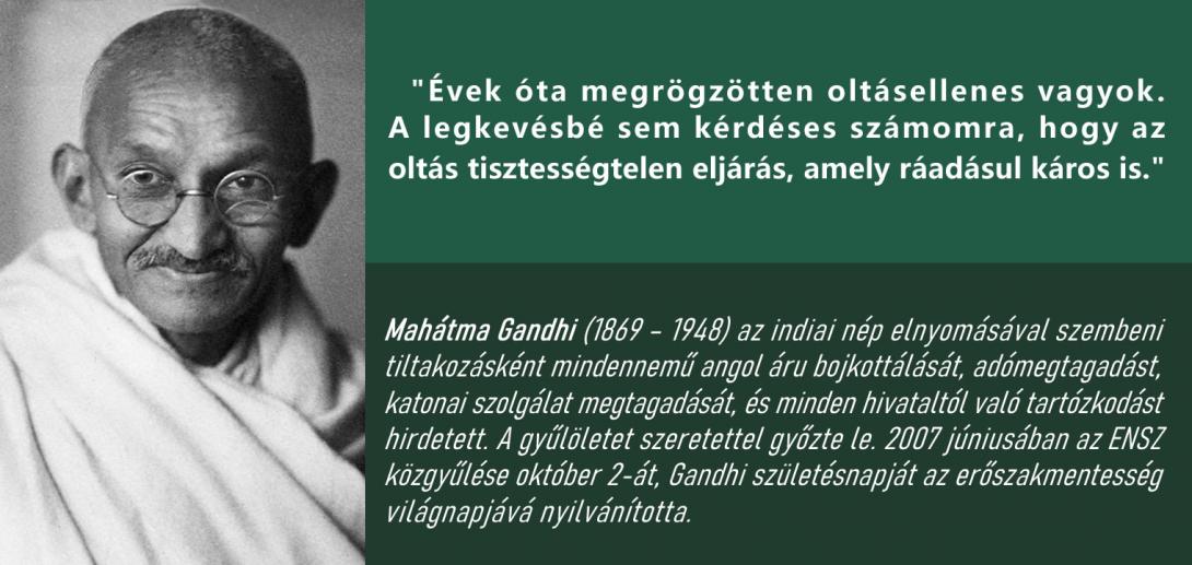 Mahátma Gandhi véleménye, vakcinákról és oltásokról